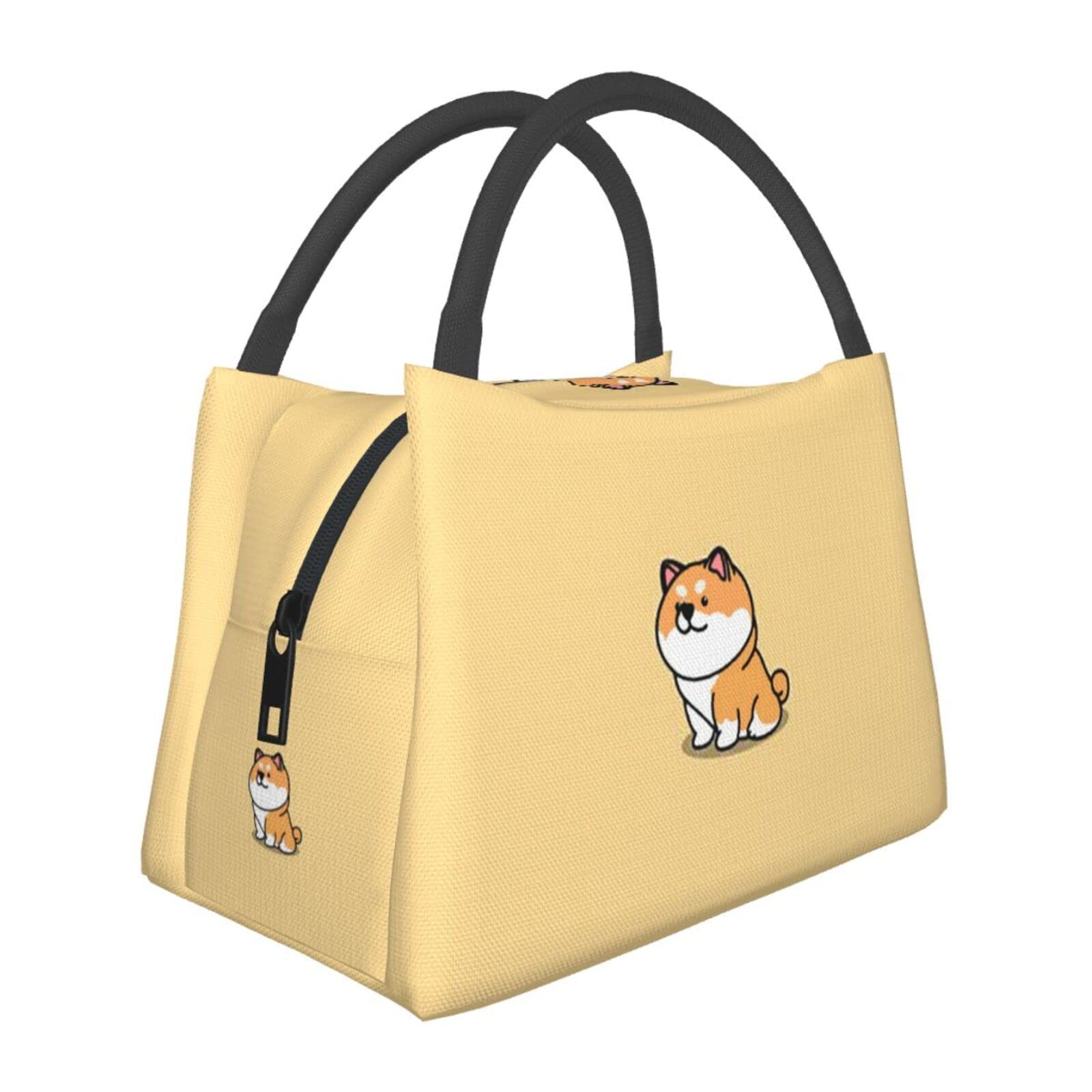 Amazon｜柴犬 保冷 がま口 ランチバッグ ブラック お弁当箱 保温